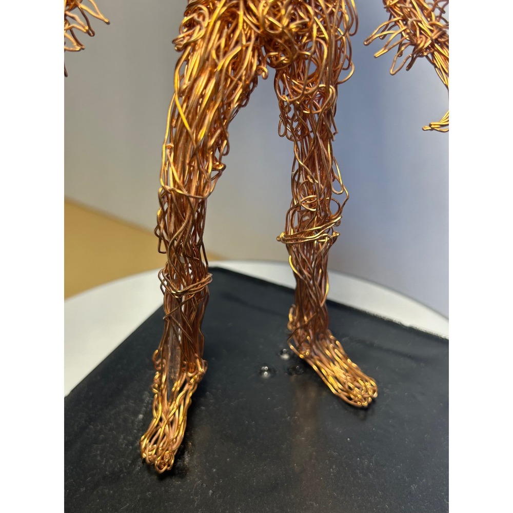 Handmade Copper Wire Male Figure Sculpture Modern Art Statue 11.5"